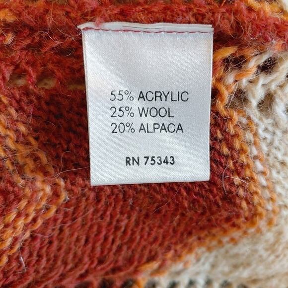 Lineamaglia Made in Italy Open Front Chevron Zig Zag Knit Cardigan Sz M Alpaca - Picture 7 of 8